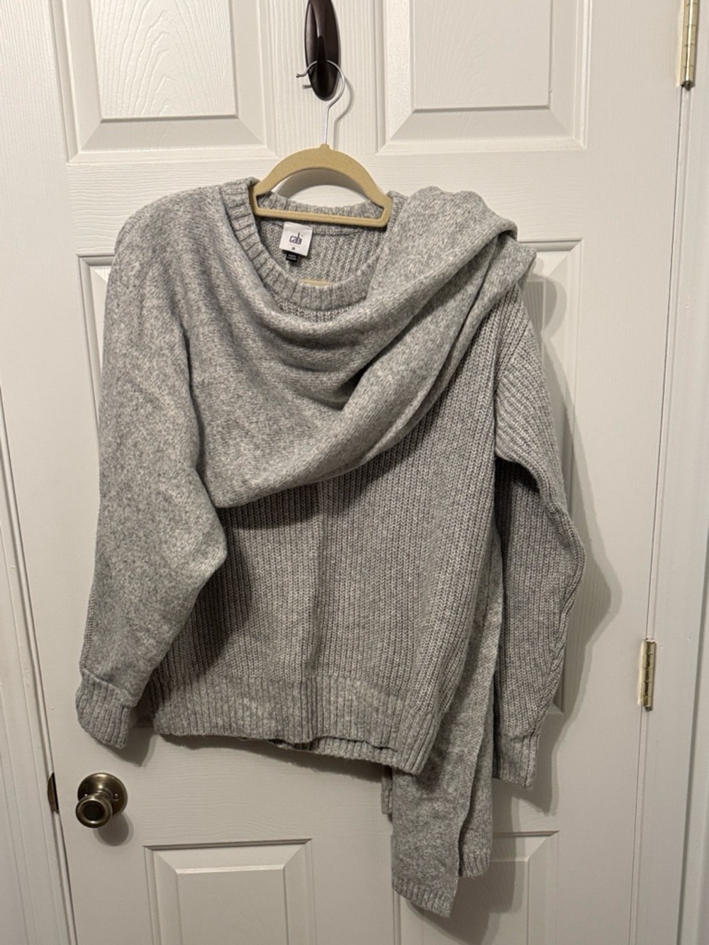 CAbi Gray Cowl Neck Sweater